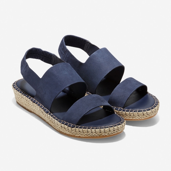 👣Cole Haan Marine Blue Nubuck Cloudfeel Espadrilles - Picture 3 of 15